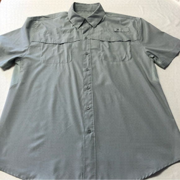Reel Legends Vented Grey Lightweight Fishing Short Sleeve Shirt Size Large - Picture 3 of 11